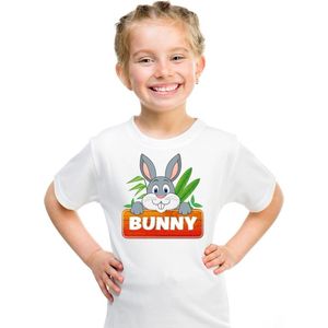 Bunny het konijn t-shirt wit voor kinderen - unisex - konijnen shirt - kinderkleding / kleding 146/152