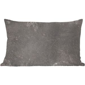 Sierkussens - Kussentjes Woonkamer - 50x30 cm - Beton - Muur - Zwart - Vintage - Industrieel