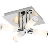 QAZQA bath - Moderne Plafondlamp - 4 lichts - L 23 cm - Chroom - Buitenverlichting