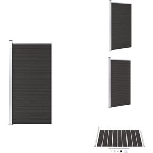 vidaXL Hekpaneel - Hekpanelen - Tuinhek - Tuinhekken - Schuttingpaneel 95x186 cm HKC zwart