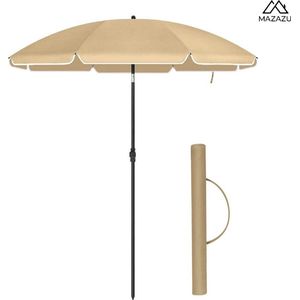 MIRA Home - Parasols - Luxe Parasol - Beige - Parasol Strand - (Parasolvoet niet inbegrepen) - Ø180x210cm