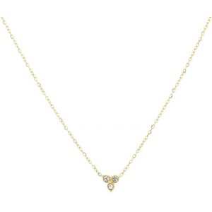 Go Dutch Label Oorringen halve circle bolletjes steen Gold E2011-2
