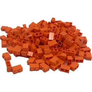200 Bouwstenen 1x2 | Oranje | Compatibel met Lego Classic | Keuze uit vele kleuren | SmallBricks