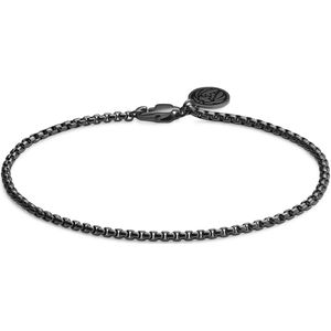 Lucleon - Heren - Roestvrij Staal Schakelarmband - Zwart