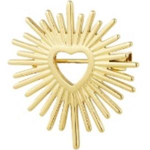 Sun Love Broche - Speld - Speldje - Kleur goud - stainless steel - nikkelfree -waterproof - hip - cadeau - vriendin kadotip