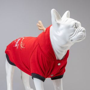 Lindo Dogs - Hondenjas - Hondenkleding - Honden sweatshirt - North Deer - Rood - Maat 5