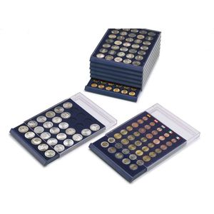 Stapel element, Nova Standard - voor Munten Ø 27,5 mm. (35 st.) Donkerblauw - afm: 245 x 200 x 35 mm.