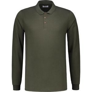 Dstrezzed Polo Lange Mouw- Slim Fit - Groen - S