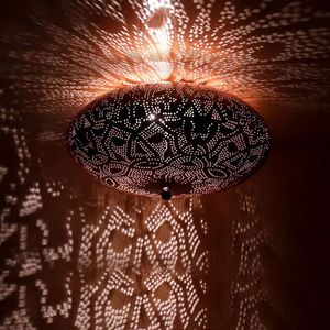 Oosterse plafondlamp | Filigrain | Vintage koper | Gaatjeslamp | Ø 25 cm
