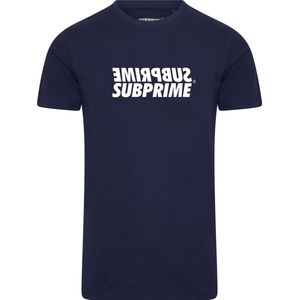 Subprime - Heren Tee SS Shirt Mirror Navy - Blauw - Maat S