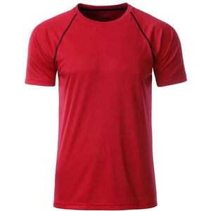 James and Nicholson - Heren Sportshirt (Rood/Zwart)