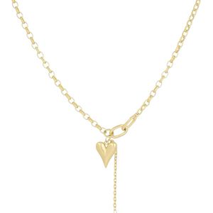 ketting met hartbedel en parel -Ketting met hanger- Goud- Stainless Steel- Cadeau voor haar- Cadeau tip-