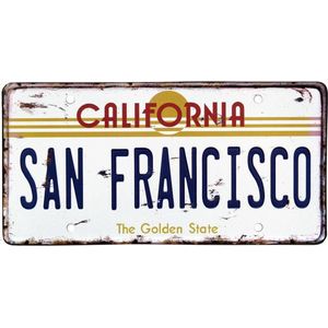 Signs-USA - Souvenir kentekenplaat nummerbord Amerika - verweerd - 30,5 x 15,3 cm - California - San Francisco