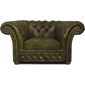 Chesterfield Fauteuil Winfield Basic Luxe Leer | Mos Groen | 2 tot 4 weken levertijd