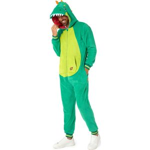 OppoSuits Dinosaurus Onesie - Dinosaur Fleece Jumpsuit - Carnavalskleding - Dieren Verkleedpak Voor Dames & Heren - Groen - XS