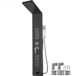 Multis - Compleet Douchesysteem - Led Licht Douche Panel Systeem - Doucheset - Hoofddouche en Handdouche - Massage Douche - Mat Zwart