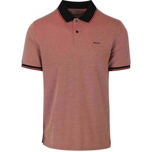 Gant - Shield Oxford Piqué Poloshirt Rood - Regular-fit - Heren Poloshirt Maat L