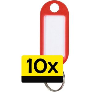 Sleutellabels Label Sleutel Sleutelhanger Gekleurde Bagagelabel Sleutelhanger Reislabel - Rood - 10 Stuks