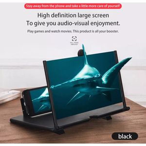 Into Stock Vergrootglas voor Smartphone HD- 12 inch - Zwart | gsm |Telefoon vergroter | Beeldscherm Vergroter HD | Beeldscherm Vergroter HD - Telefoon bioscoop - Schermvergroter - Thuisbioscoop - 3D - Smartphone Vergroter - voor Netflix - Zwart