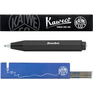 Kaweco - Balpen - Skyline Sport - Grey  (Grijs) - Met doosje Balpenvullingen Blauw