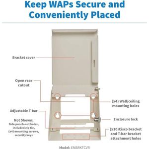 Tripp-Lite ENBRKTCVR Universal Wall Bracket for Wireless Access Point with Cover - Right Angle, Steel, White TrippLite