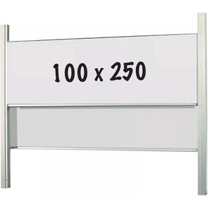 Whiteboard PRO Gilbert - 2 in 1 - Emaille staal - Weekplanner - Maandplanner - Jaarplanner - Magnetisch - Wit - 100x250cm