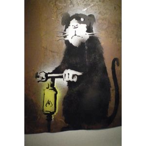 BANKSY Jackhammer Rat Canvas Print