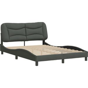 vidaXL - Bedframe - zonder - matras - stof - donkergrijs - 140x200 - cm