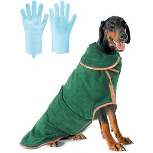 Hondenbadjas - Maat XL - Groen - Badjas Voor Honden - Honden Badjas