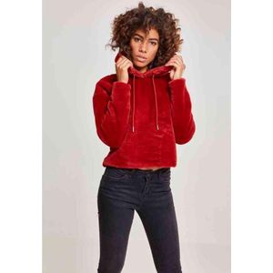 Urban Classics - Oversize Short Teddy Hoodie/trui - M - Rood