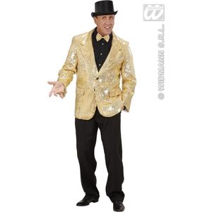 Widmann - Glitter & Glamour Kostuum - Pailletten Jas Goud Man - Goud - Medium - Carnavalskleding - Verkleedkleding