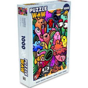 Puzzel Design - Monster - Regenboog - Grappig - Meiden - Jongens - Legpuzzel - Puzzel 1000 stukjes volwassenen