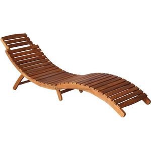 vidaXL Zonnestoel - Zonnestoelen - Zonnebed - Zonnebedden - Ligbedden 2 st met tafel en kussens massief acaciahout