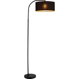 NOA Vloerlamp zwart, 1xE27 excl, incl kap zwart + goud