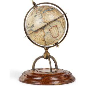 Authentic Models - Terrestrial Globe With Compass- Wereldbol - wereldbol decoratie - Woonkamer decoratie - Ø 14.5 Cm