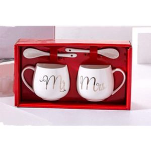 Mr and Mrs Couples Coffee Mugs - 12oz keramische koffiemok koppels sets - grappige zijn en haar geschenken - dubbele kom keramische kom paar beker mok melk water thee beker drinken thuiskantoor kopje valentijn geschenk