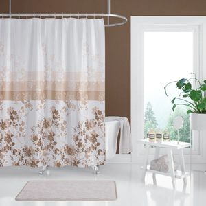 Casabueno - Douchegordijn 180x200 cm - Polyester - Badkamer Gordijn - Waterdicht - Sneldrogend en Anti Schimmel -Wasbaar en Duurzaam - Bruin
