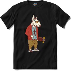 Casual Bull Terrier Skater  T-Shirt Heren / Dames Dieren Shirt