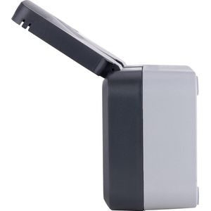AquaStorm 0004090400 dubbel stopcontact IP55 voor vochtige ruimtes - horizontaal antraciet - waterdicht - buiten gebruik
