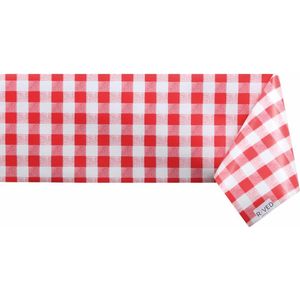 Raved Tafelzeil Boerenbont Ruit Rood  140 cm x  270 cm - PVC - Afwasbaar