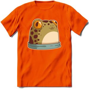 Kikkker vriend T-Shirt Grappig | Dieren reptielen Kleding Kado Heren / Dames | Animal Skateboard Cadeau shirt - Oranje - 3XL