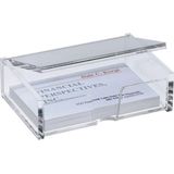 Sigel visitekaartbox - met deksel - voor 80 kaartjes - acryl glashelder - SI-VA112