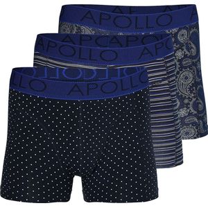 Apollo - Boxershort heren paisley blue - 3-Pack - Maat M - Heren boxershort - Ondergoed heren - boxershort multipack - Boxershorts heren