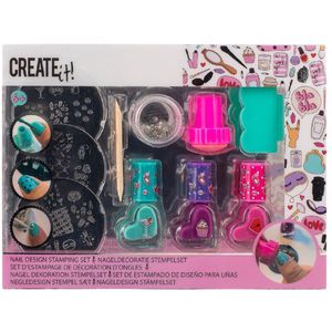 Nageldecoratie Stempel Set - Create It! - Nail art - Nagellak - meisjes - nagelstempels - nail - art - paars - roze - blauw -