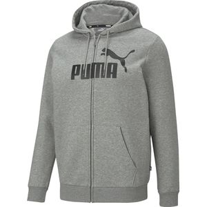 PUMA ESS Big Logo FZ Hoodie FL Heren Trui - Grijs - Maat XXL