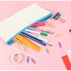 24 Lege Canvas Tassen met Rits - Multifunctionele Make-up Etui voor DIY Creaties