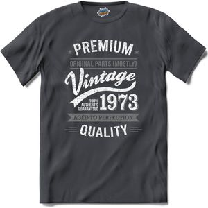 Vintage Legend Sinds 1973 - verjaardag en feest cadeau - Kado tip - T-Shirt - Unisex - Mouse Grey - Maat XXL