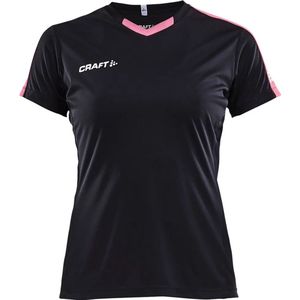 Craft Progress Contrast Shirt Korte Mouw Dames - Zwart / Roze | Maat: XL