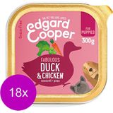 18x Edgard & Cooper Kuipje Vers Vlees Puppy Hondenvoer Eend - Kip 300 gr