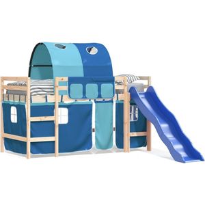 vidaXL-Kinderhoogslaper-met-tunnel-80x200-cm-massief-grenenhout-blauw